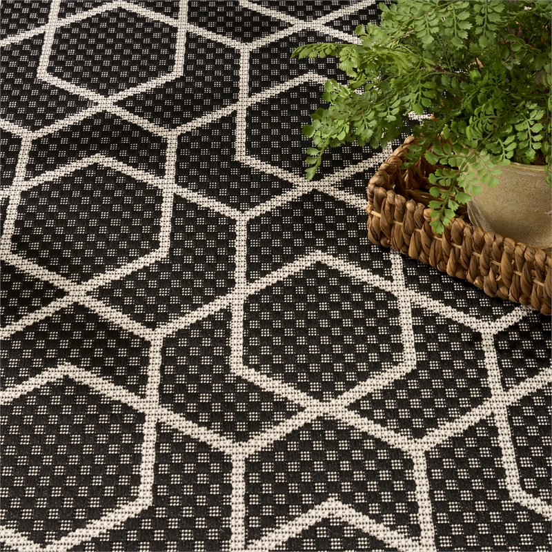 Nourison Horizon 4' x 6' Black Fabric Area Rug