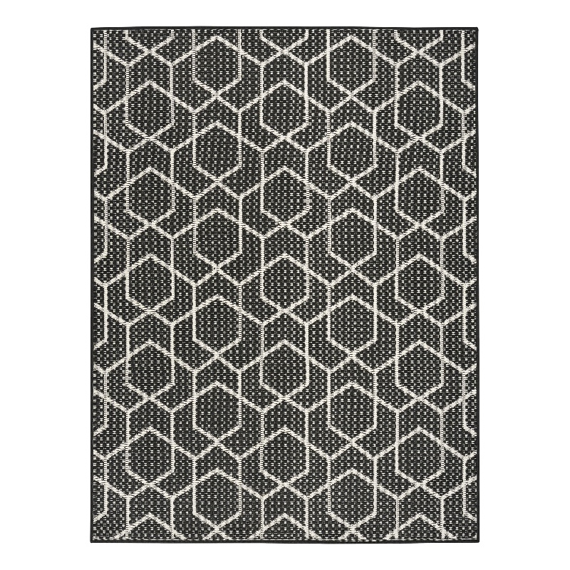 Nourison Horizon 4' x 6' Black Fabric Area Rug