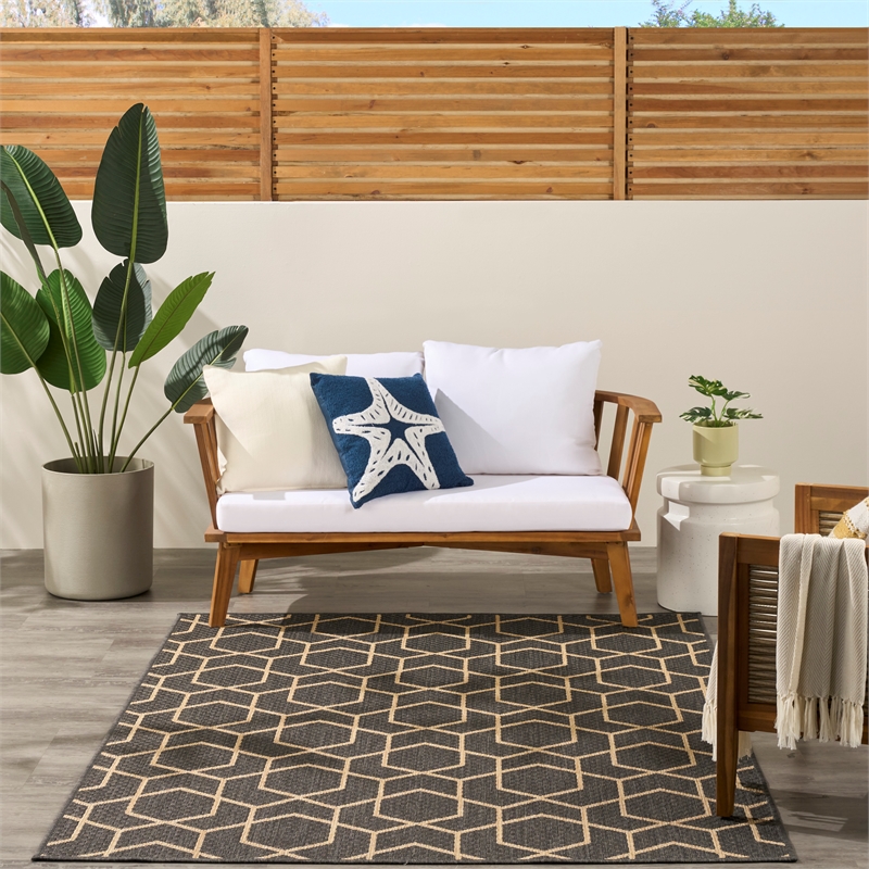 Nourison Horizon 4' x 6' Charcoal Fabric Area Rug