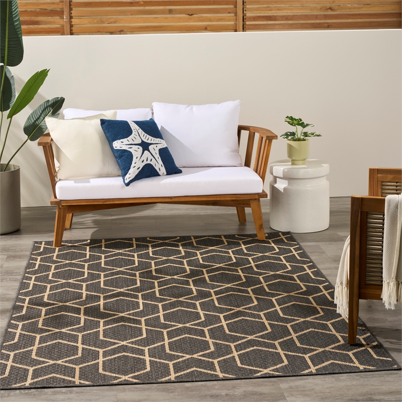 Nourison Horizon 4' x 6' Charcoal Fabric Area Rug