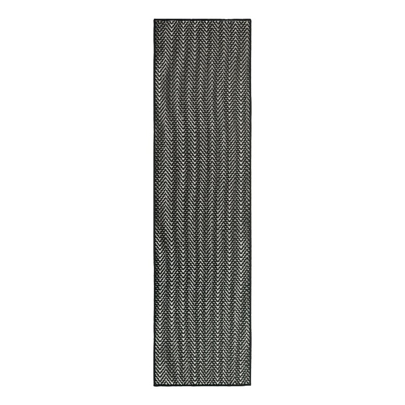 Nourison Horizon 8' Runner Black Fabric Area Rug