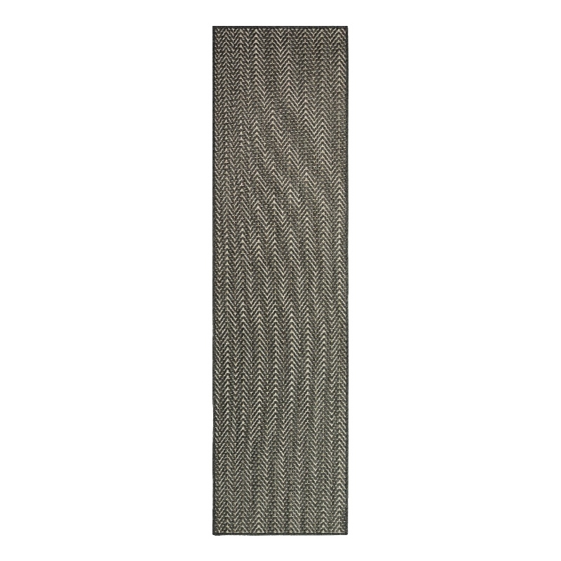 Nourison Horizon 8' Runner Charcoal Fabric Area Rug