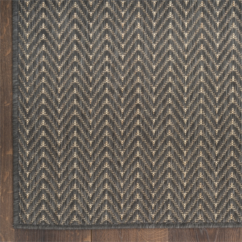 Nourison Horizon 5' x 7' Charcoal Fabric Area Rug