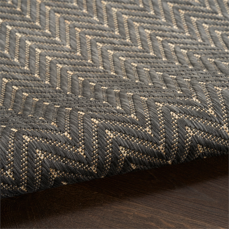 Nourison Horizon 5' x 7' Charcoal Fabric Area Rug