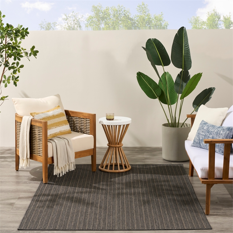 Nourison Horizon 5' x 7' Charcoal Fabric Area Rug