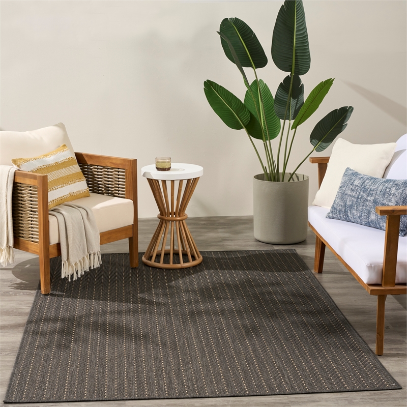 Nourison Horizon 5' x 7' Charcoal Fabric Area Rug