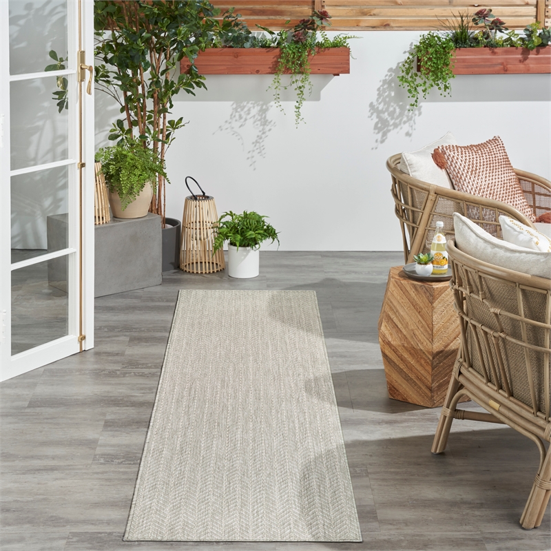 Nourison Horizon 8' Runner Gray Fabric Area Rug