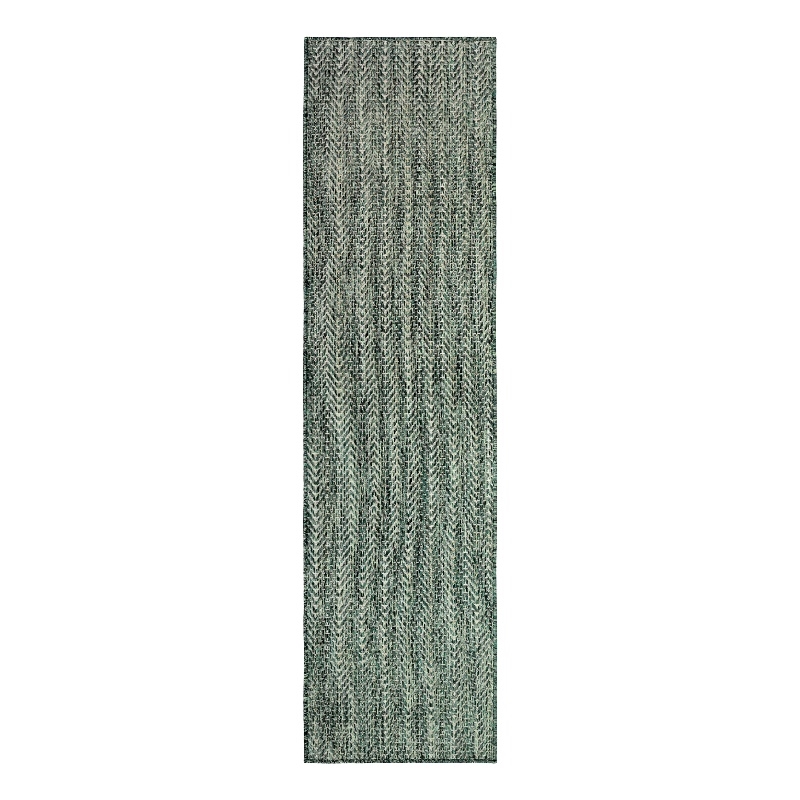 Nourison Horizon 8' Runner Green Fabric Area Rug