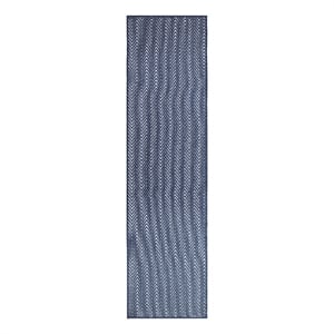 Nourison Horizon 6' Runner Navy Fabric Area Rug