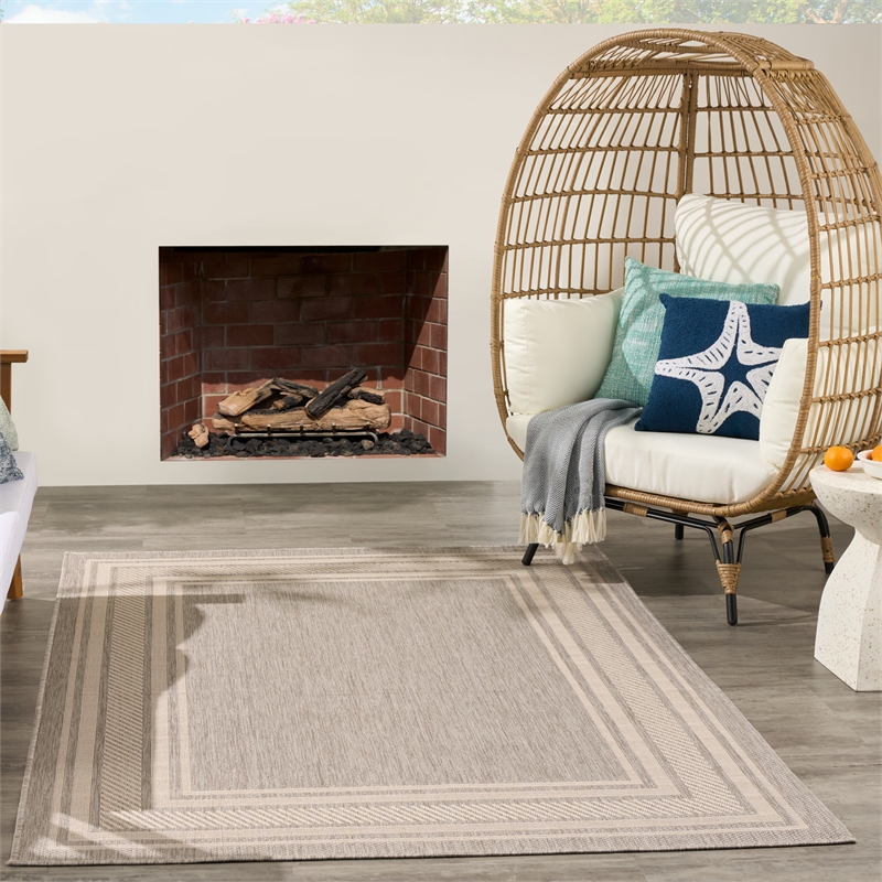 Nourison Horizon 5' x 7' Gray Fabric Area Rug
