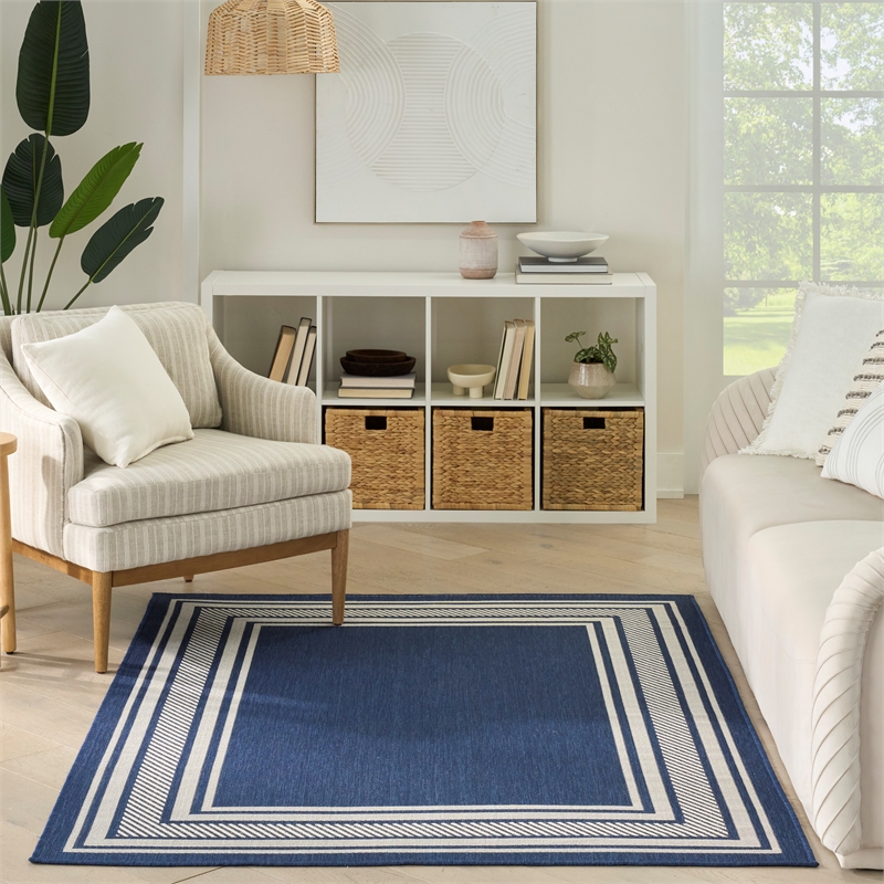 Nourison Horizon 5' x 7' Navy Fabric Area Rug