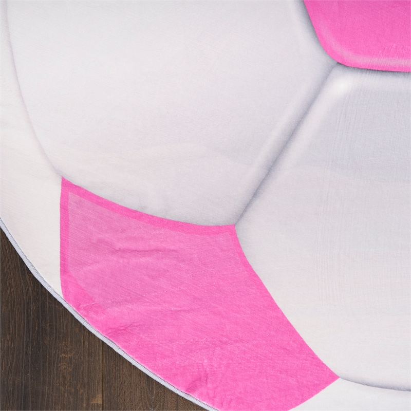 Nourison Imagination 5' x Round Pink Fabric Area Rug