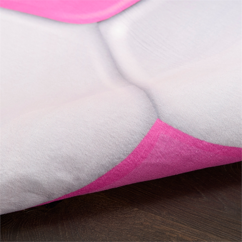 Nourison Imagination 5' x Round Pink Fabric Area Rug