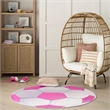 Nourison Imagination 5' x Round Pink Fabric Area Rug