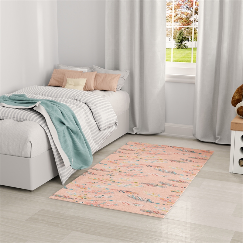 Nourison Imagination 5' x 7' Pink Multi-Color Fabric Area Rug