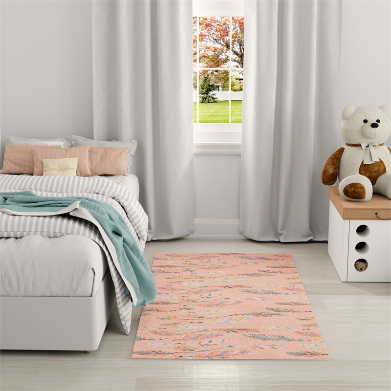 Nourison Imagination 5' x 7' Pink Multi-Color Fabric Area Rug