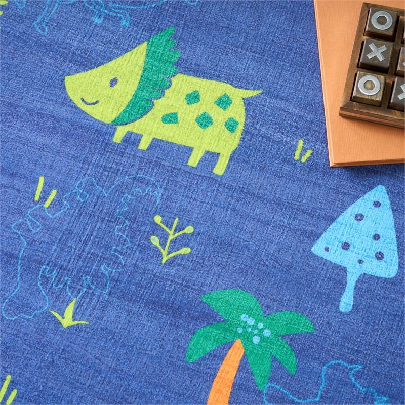 Nourison Imagination 4' x 6' Navy Multi-Color Fabric Area Rug