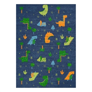 Nourison Imagination 4' x 6' Navy Multi-Color Fabric Area Rug