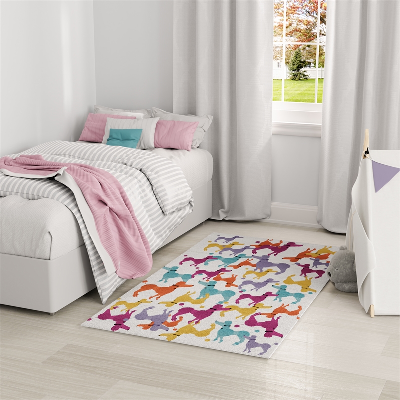Nourison Imagination 4' x 6' Ivory Multi-Color Fabric Area Rug