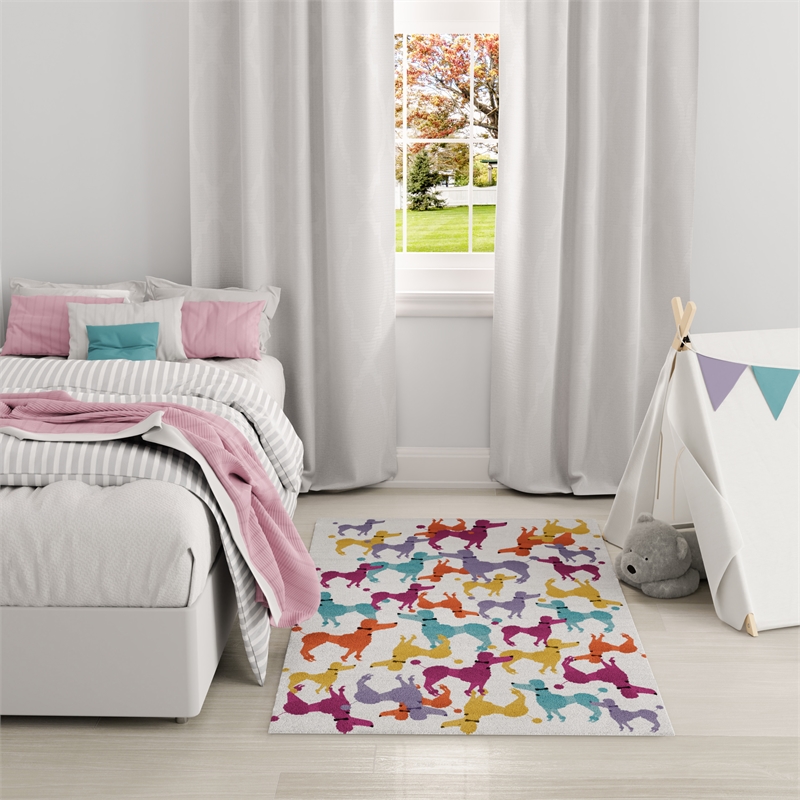 Nourison Imagination 4' x 6' Ivory Multi-Color Fabric Area Rug