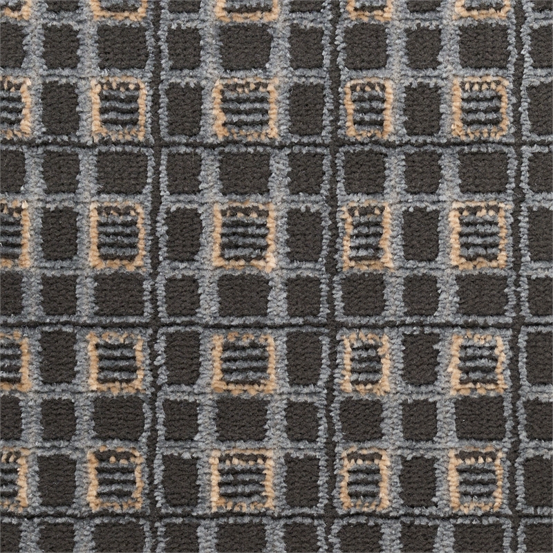 Nourison Nordic 6' Runner Black Taupe Fabric Area Rug