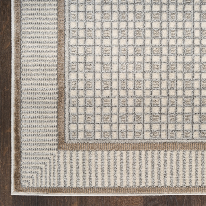 Nourison Nordic 4' x 6' Ivory Gray Fabric Area Rug