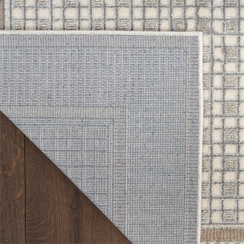 Nourison Nordic 4' x 6' Ivory Gray Fabric Area Rug