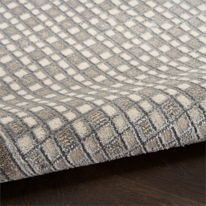 Nourison Nordic 4' x 6' Ivory Gray Fabric Area Rug