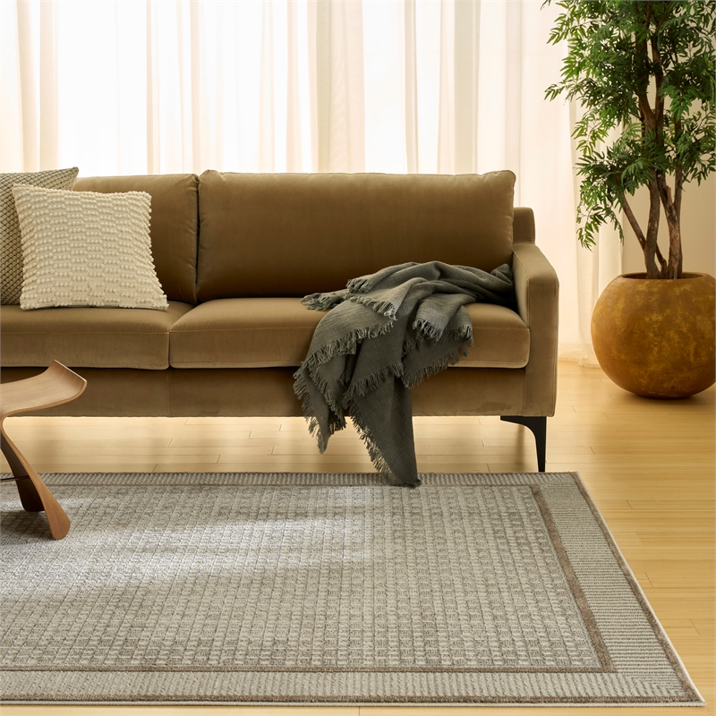 Nourison Nordic 5' x 7' Ivory Gray Fabric Area Rug