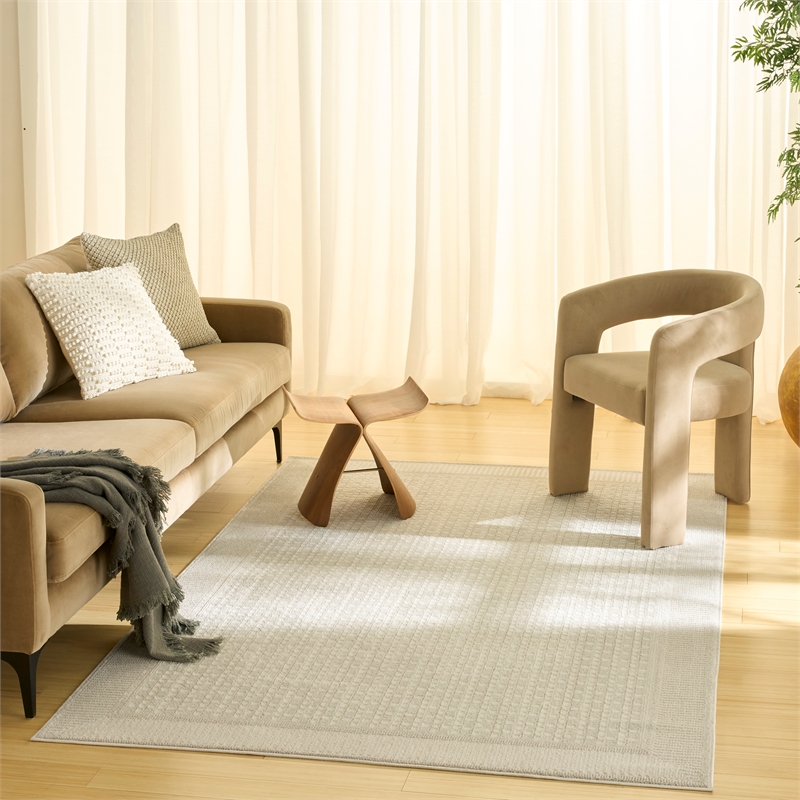 Nourison Nordic 4' x 6' Ivory  Fabric Area Rug