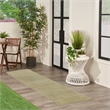 Nourison Essentials 8' Runner Green Gold Fabric Area Rug