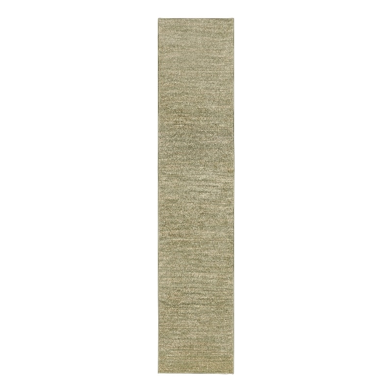 Nourison Essentials 8' Runner Green Gold Fabric Area Rug