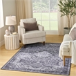 Nourison Washables 4' x 6' Charcoal Gray Fabric Area Rug
