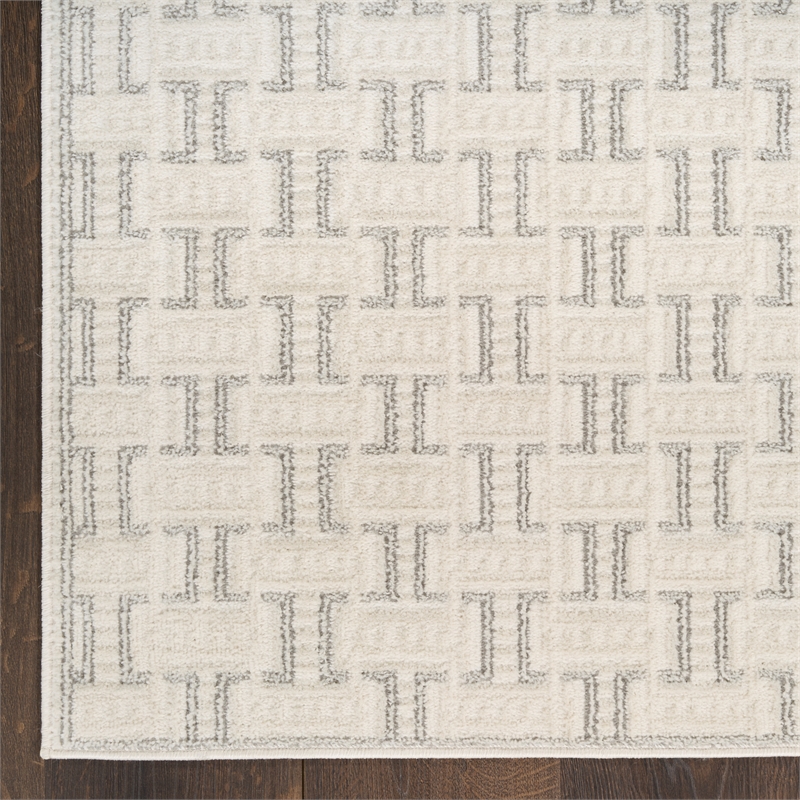 Nourison Nordic 4' x 6' Ivory Gray Fabric Area Rug
