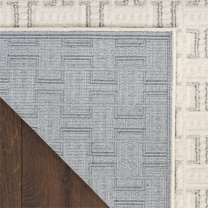 Nourison Nordic 4' x 6' Ivory Gray Fabric Area Rug