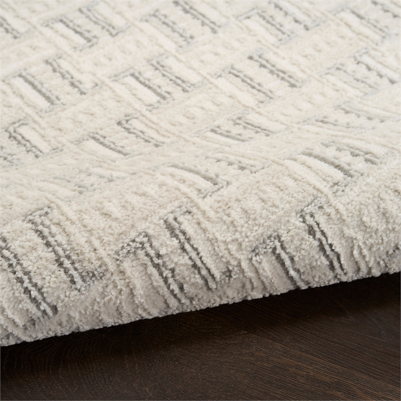 Nourison Nordic 4' x 6' Ivory Gray Fabric Area Rug