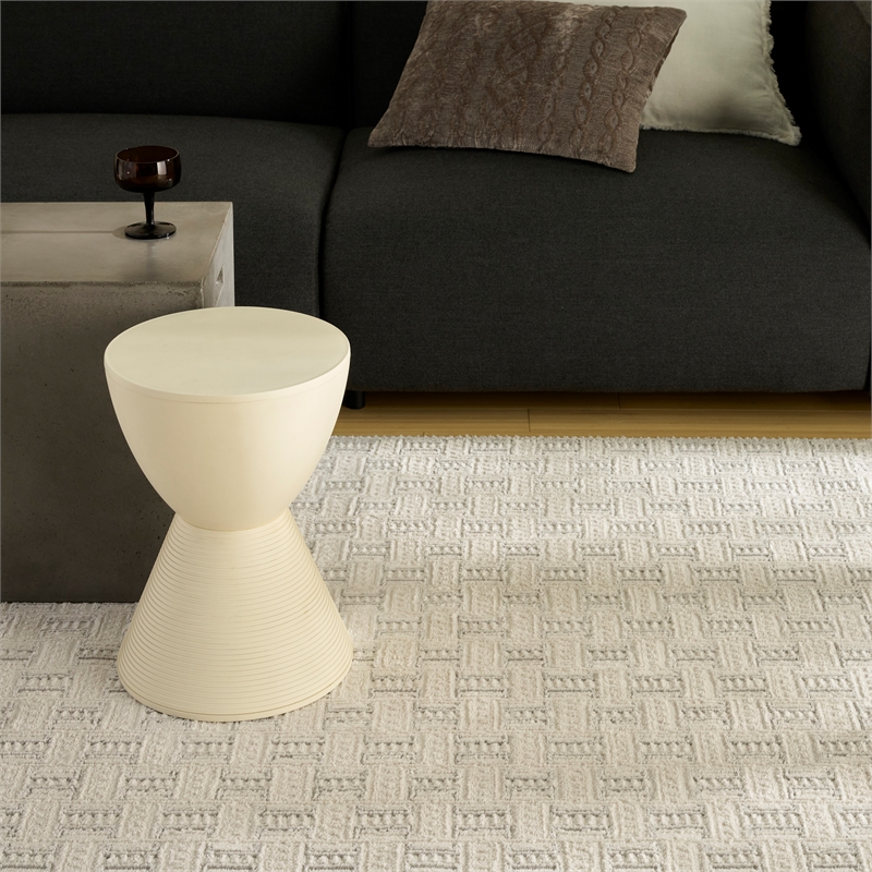 Nourison Nordic 4' x 6' Ivory Gray Fabric Area Rug