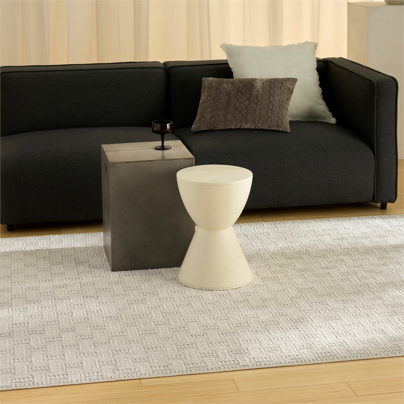 Nourison Nordic 4' x 6' Ivory Gray Fabric Area Rug