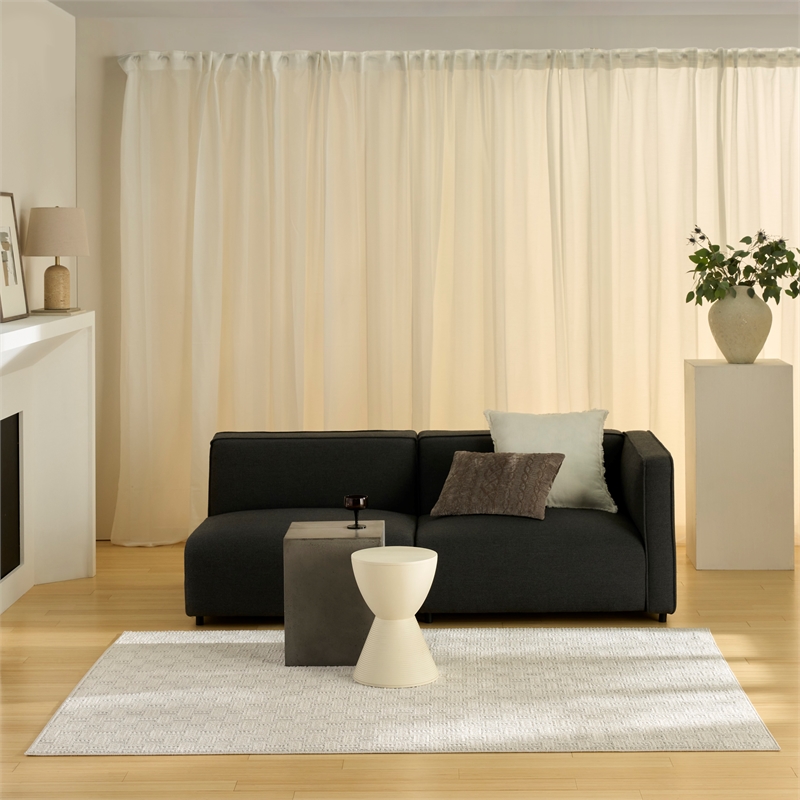 Nourison Nordic 4' x 6' Ivory Gray Fabric Area Rug