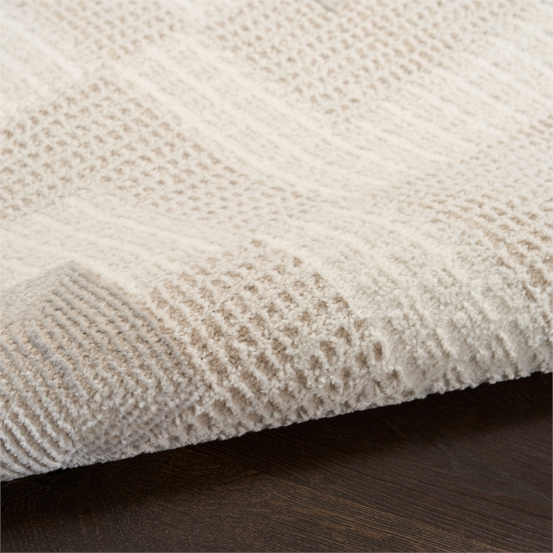 Nourison Nordic 6' Runner Ivory Beige Fabric Area Rug