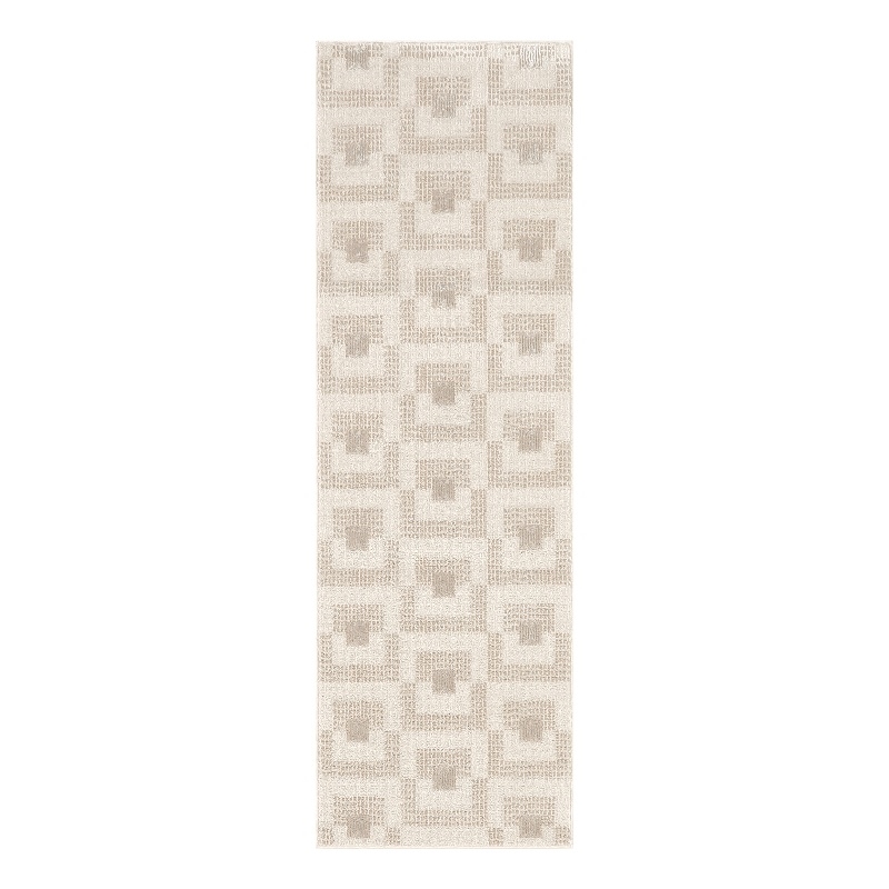 Nourison Nordic 6' Runner Ivory Beige Fabric Area Rug