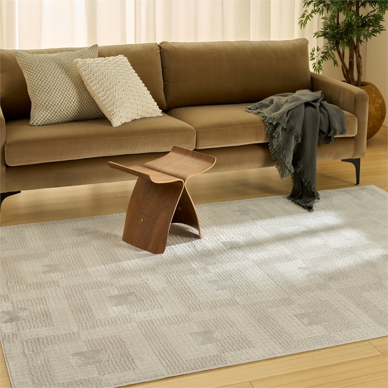 Nourison Nordic 5' x 7' Ivory Beige Fabric Area Rug