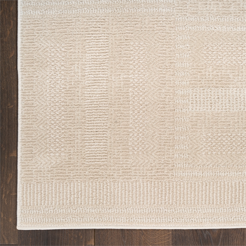 nourison nordic 4' x 6' taupe fabric area rug