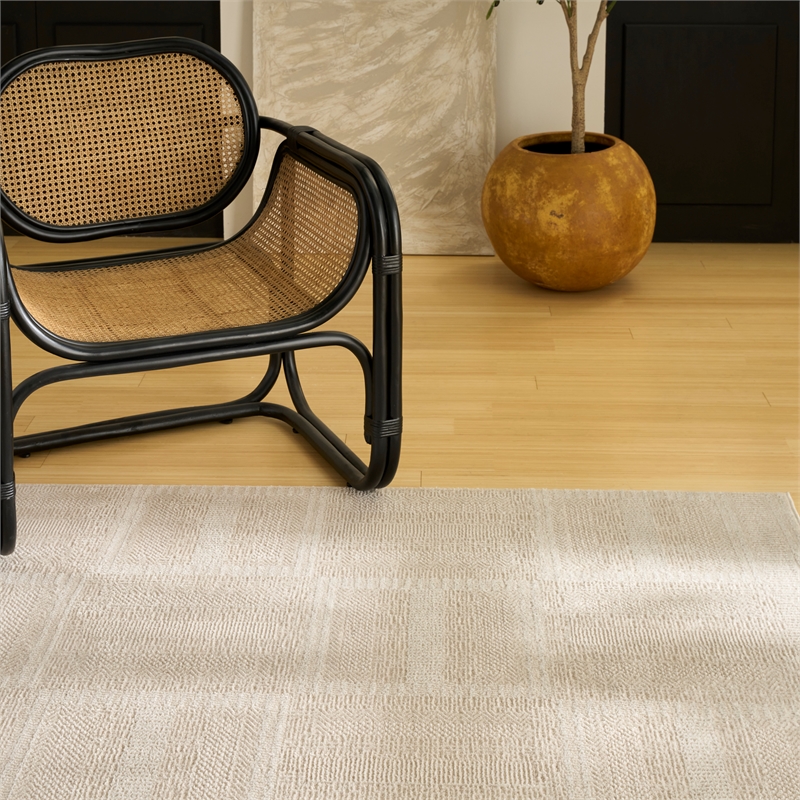 nourison nordic 4' x 6' taupe fabric area rug