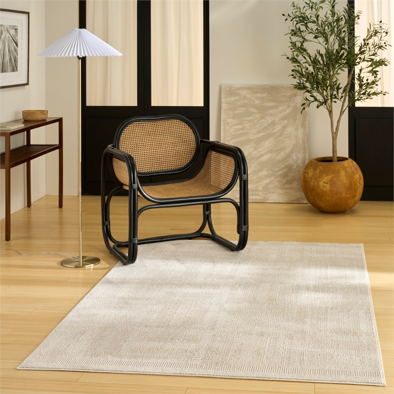nourison nordic 4' x 6' taupe fabric area rug