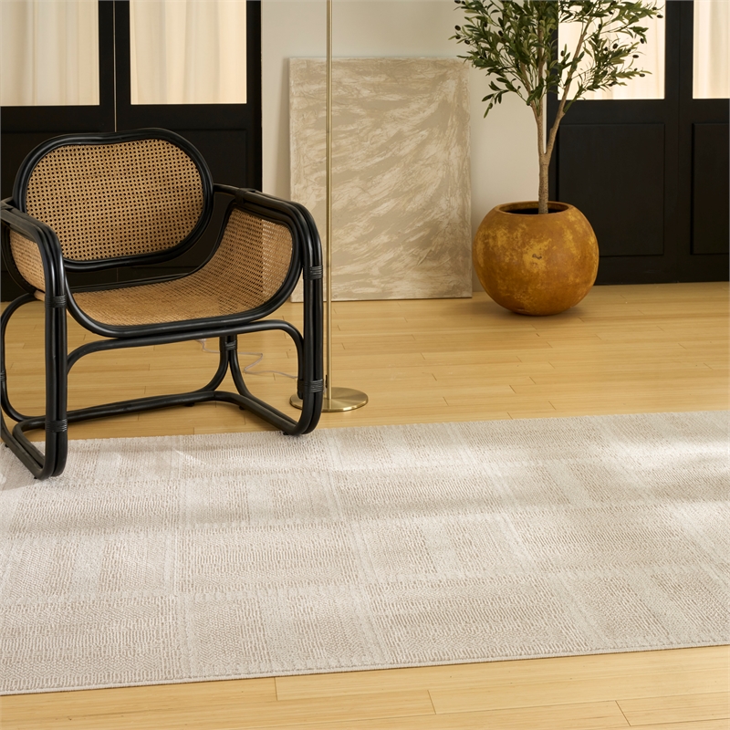 nourison nordic 4' x 6' taupe fabric area rug