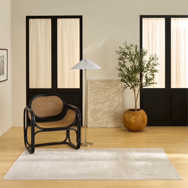 nourison nordic 4' x 6' taupe fabric area rug