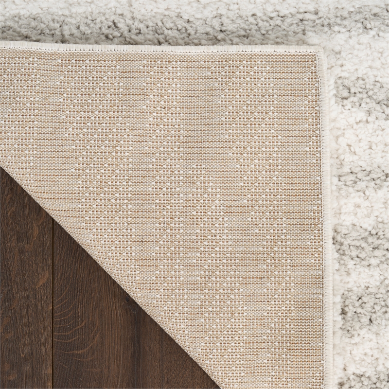 Nourison Modern Shag 4' x 6' Ivory Gray Fabric Area Rug