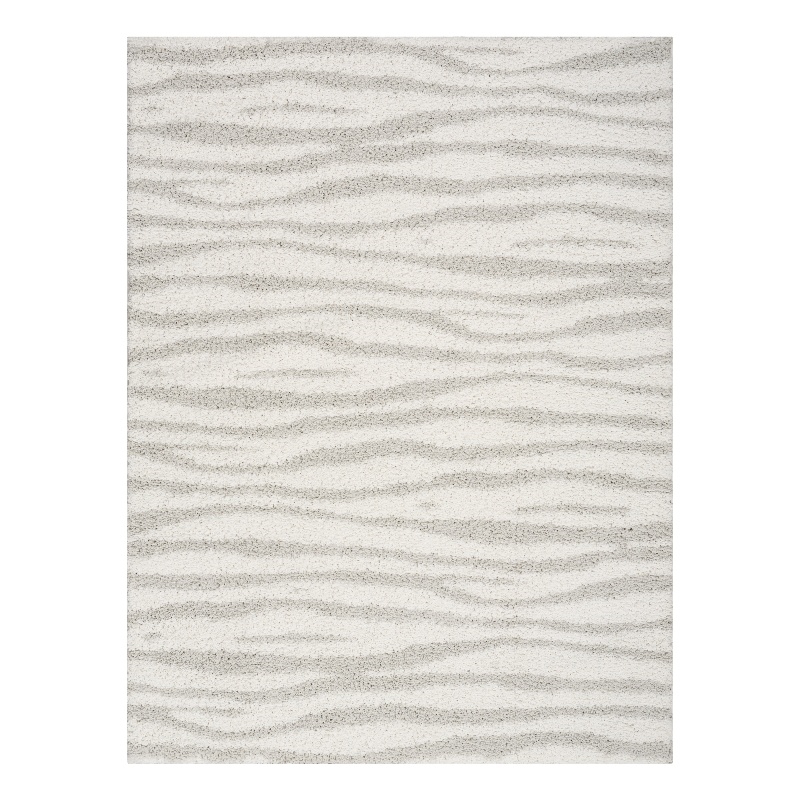 Nourison Modern Shag 4' x 6' Ivory Gray Fabric Area Rug