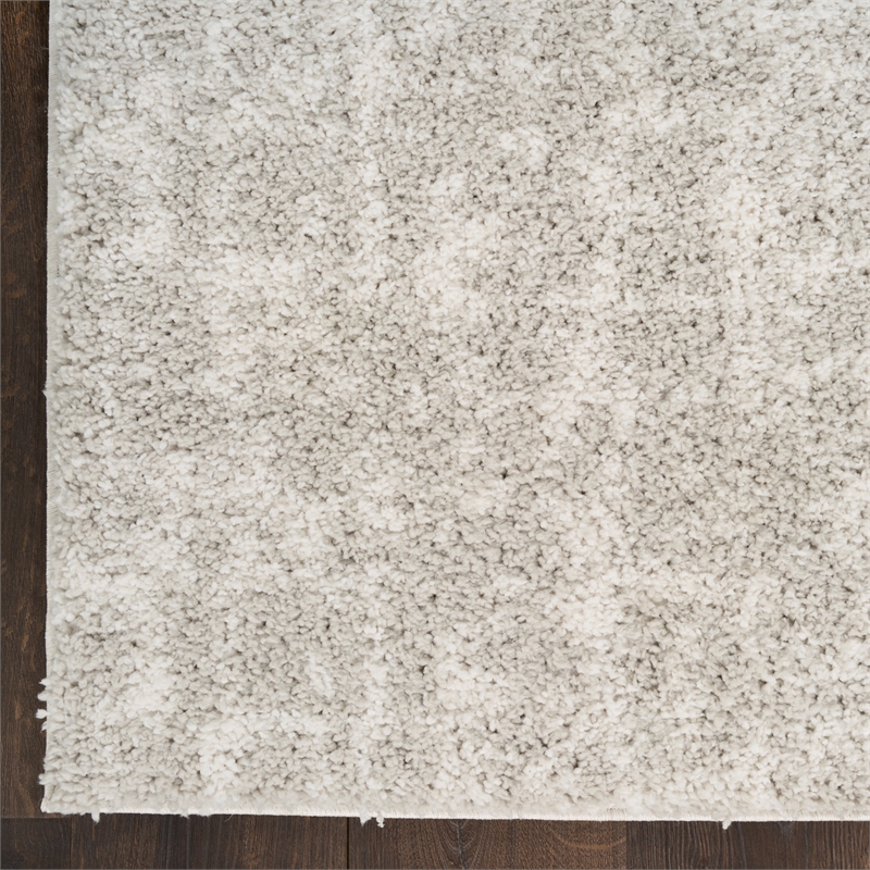 Nourison Modern Shag 4' x 6' Gray Ivory Fabric Area Rug